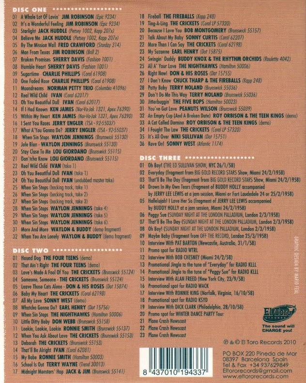 Buddy's Buddies track list